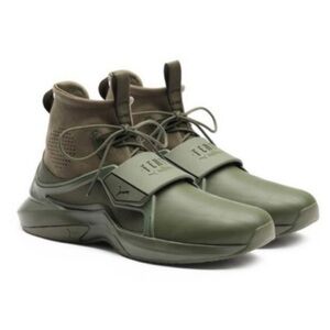 Puma Fenty Olive Green Athletic High-Top Sneakers